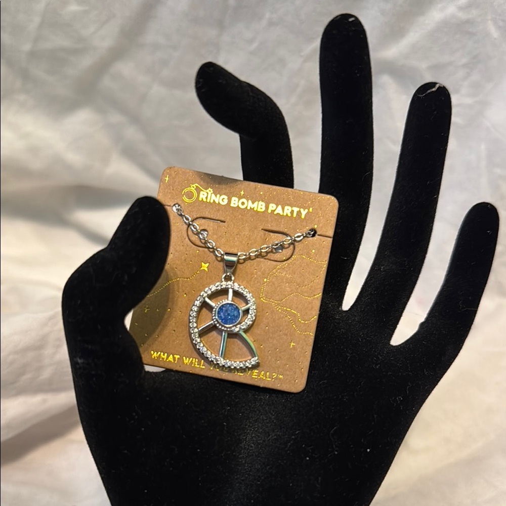 Silver and Blue Pendant Necklace